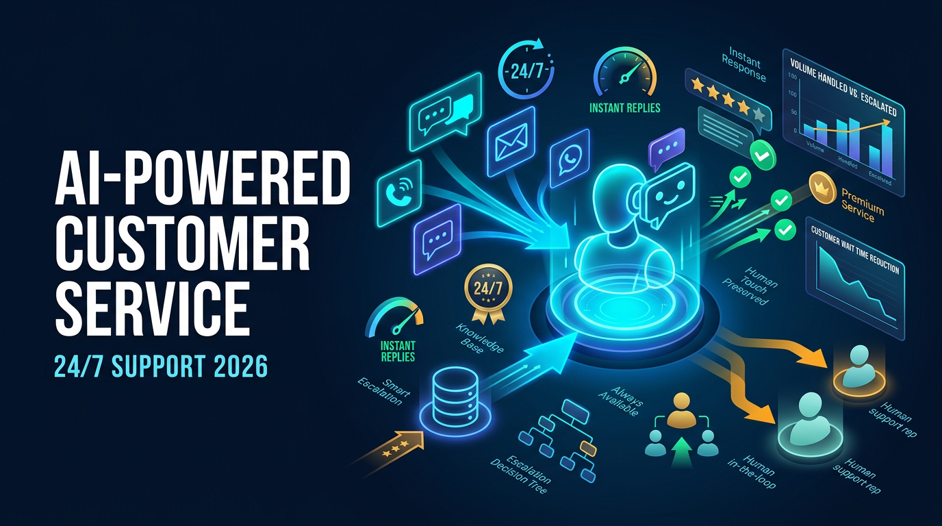 An AI customer service agent handling inquiries around the clock