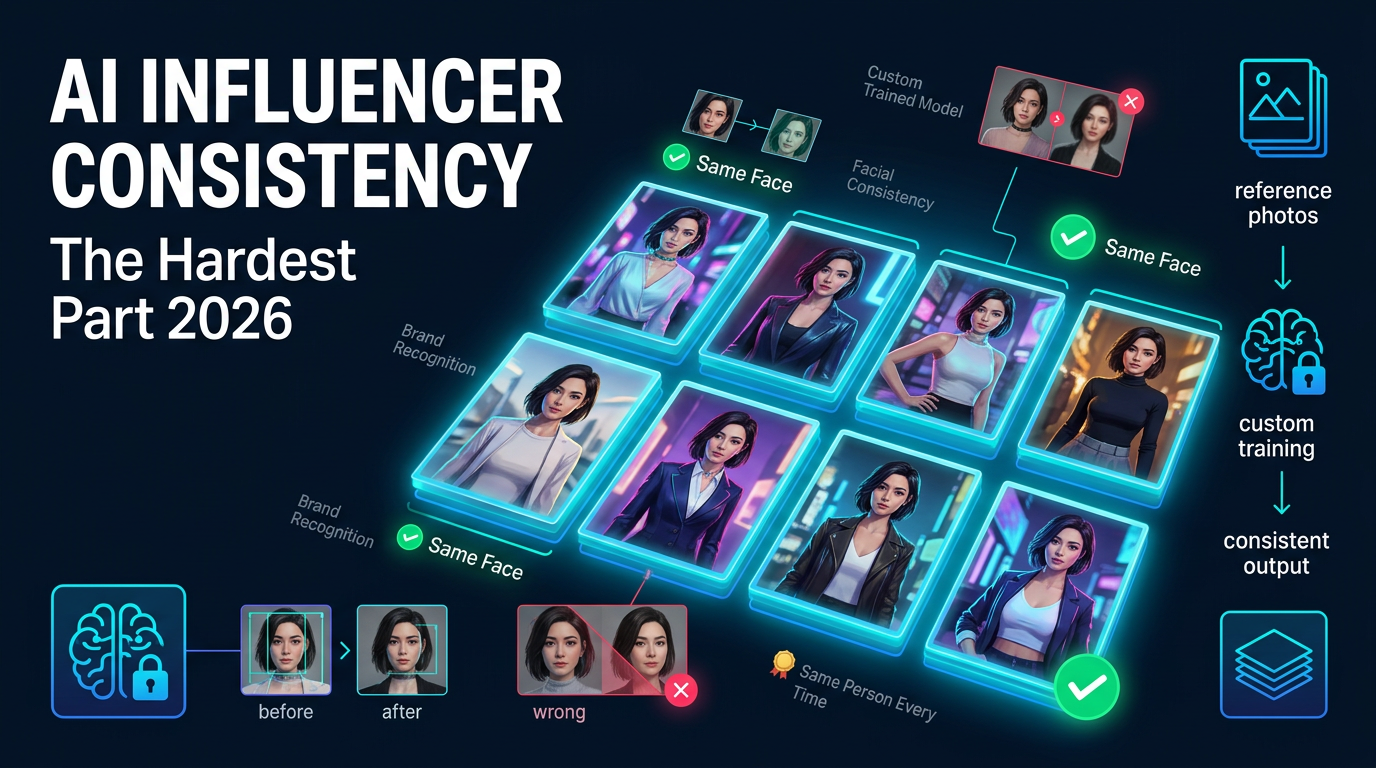 Cómo mantener consistente a un influencer de IA en 2026 (la parte más difícil)