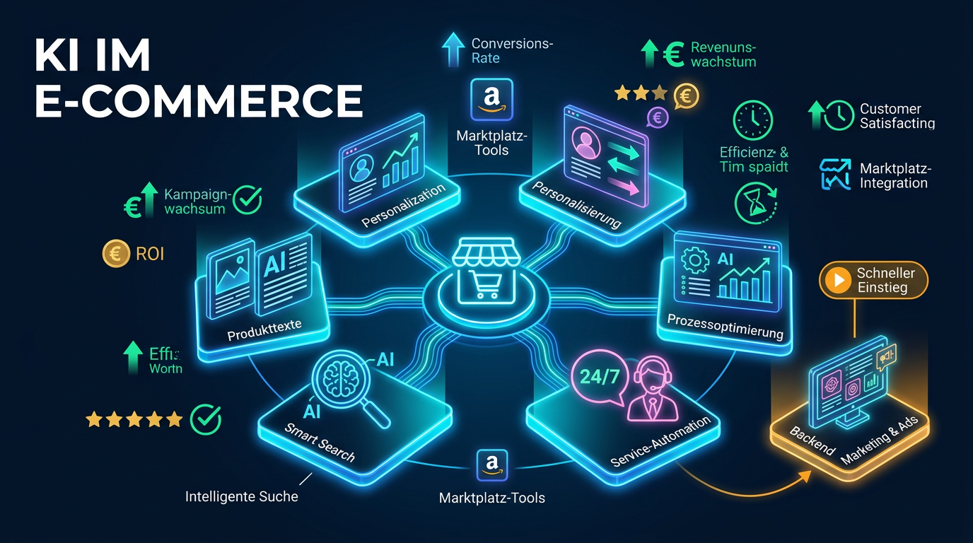 Künstliche Intelligenz unterstützt verschiedene Bereiche eines Onlineshops